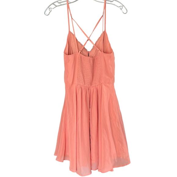 Abercrombie & Fitch Coral Pink Satin Mini Slip Dress Flowy Feminine NEW Size S - Picture 2 of 11